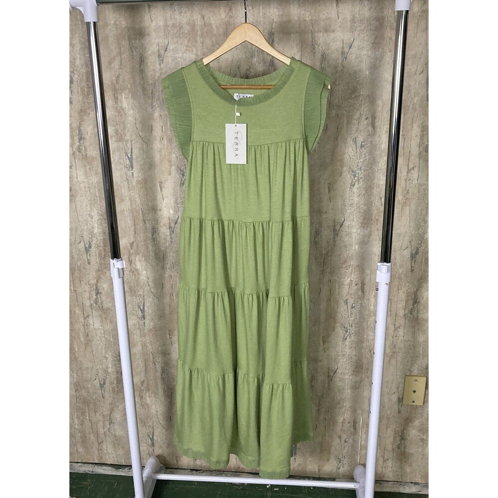 Terra SJ Apparel Dress Small Pullover Bohemian Tiered Knit Western NWT